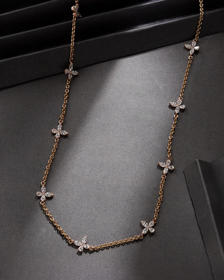 Bloom Petal Station Necklace