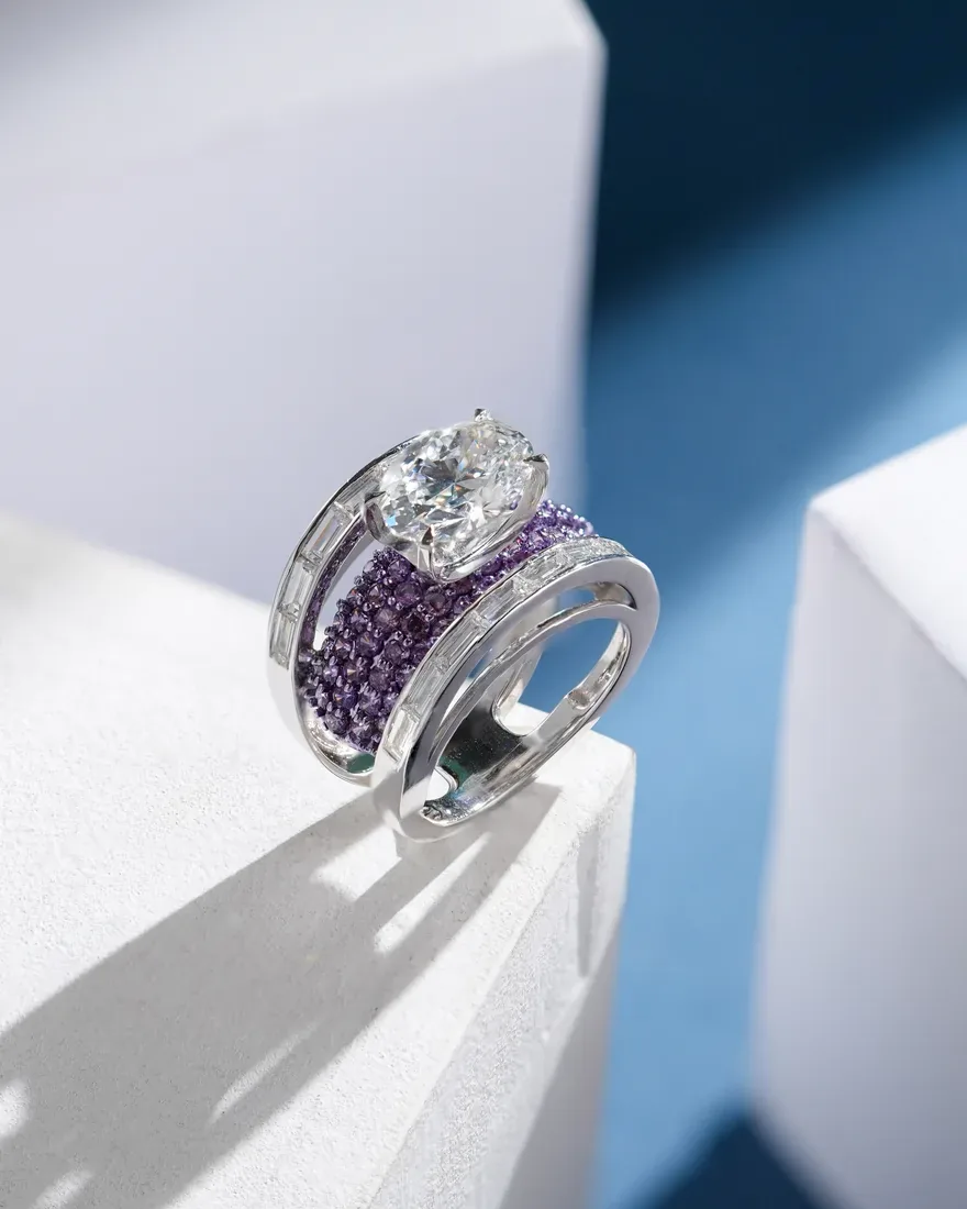Hue Amethyst Oval Ring