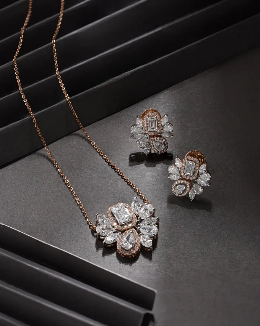 Mosaic Cluster Pendant & Earrings
