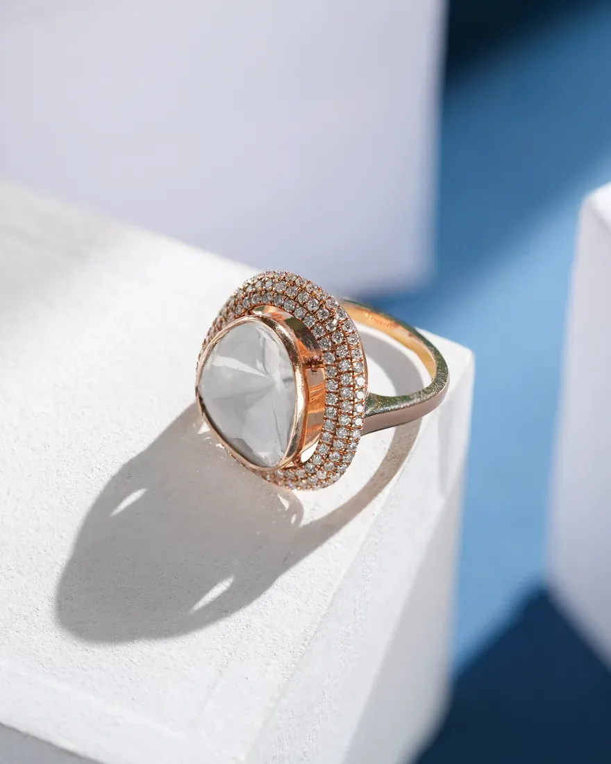 Polki Halo Ring
