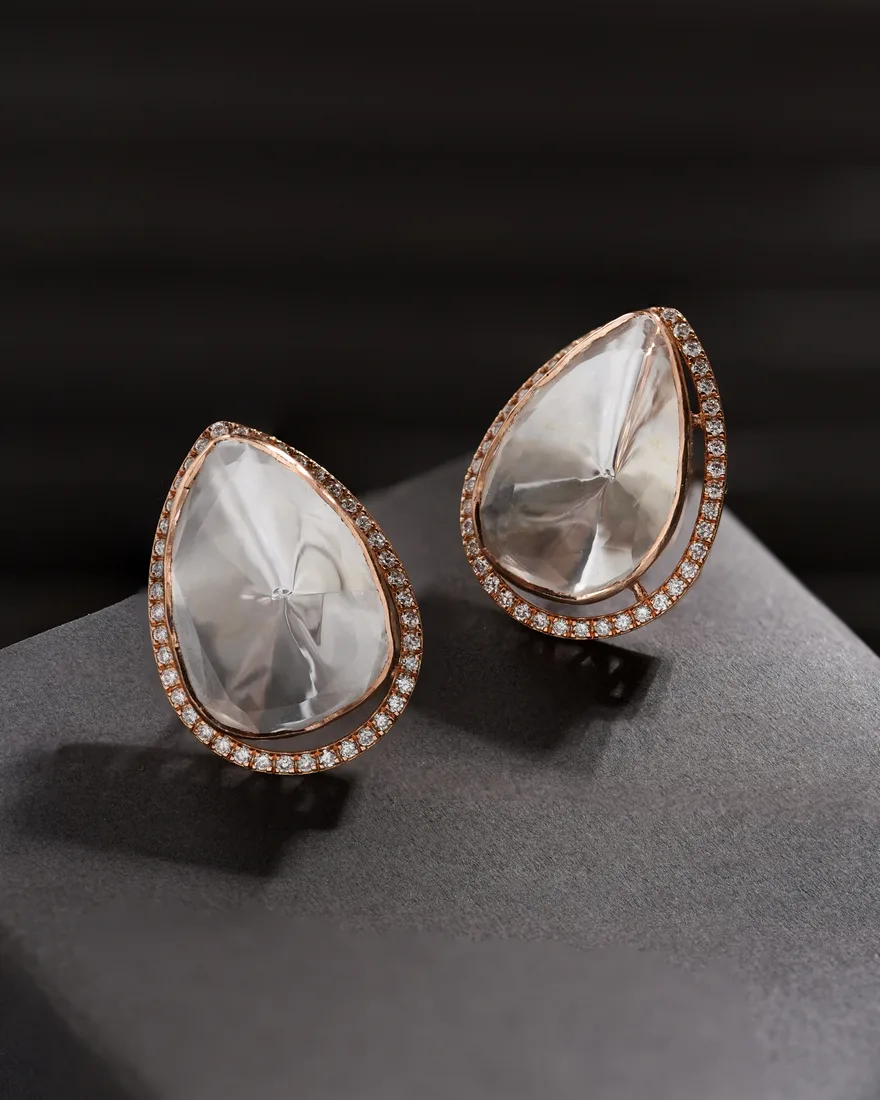 Polki Pear Studs