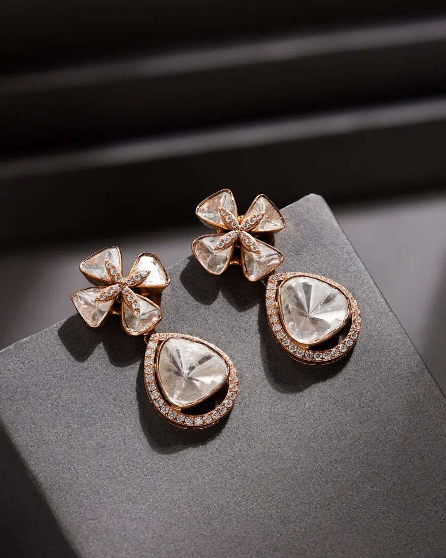 Polki Floral Drops