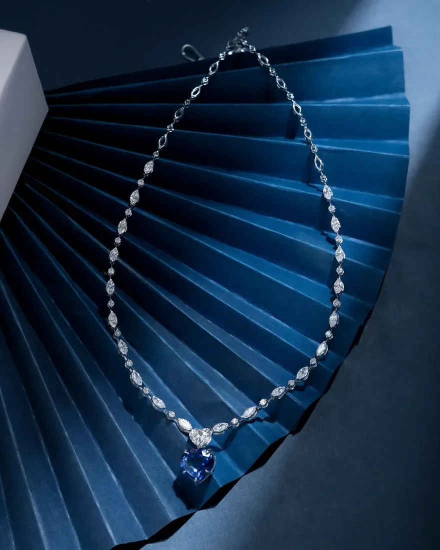 Hue Sapphire Heart Necklace
