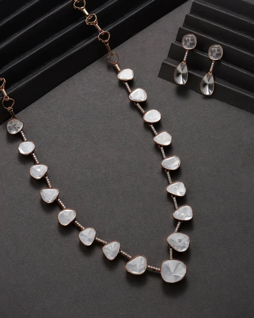 Polki Slice Necklace & Earrings