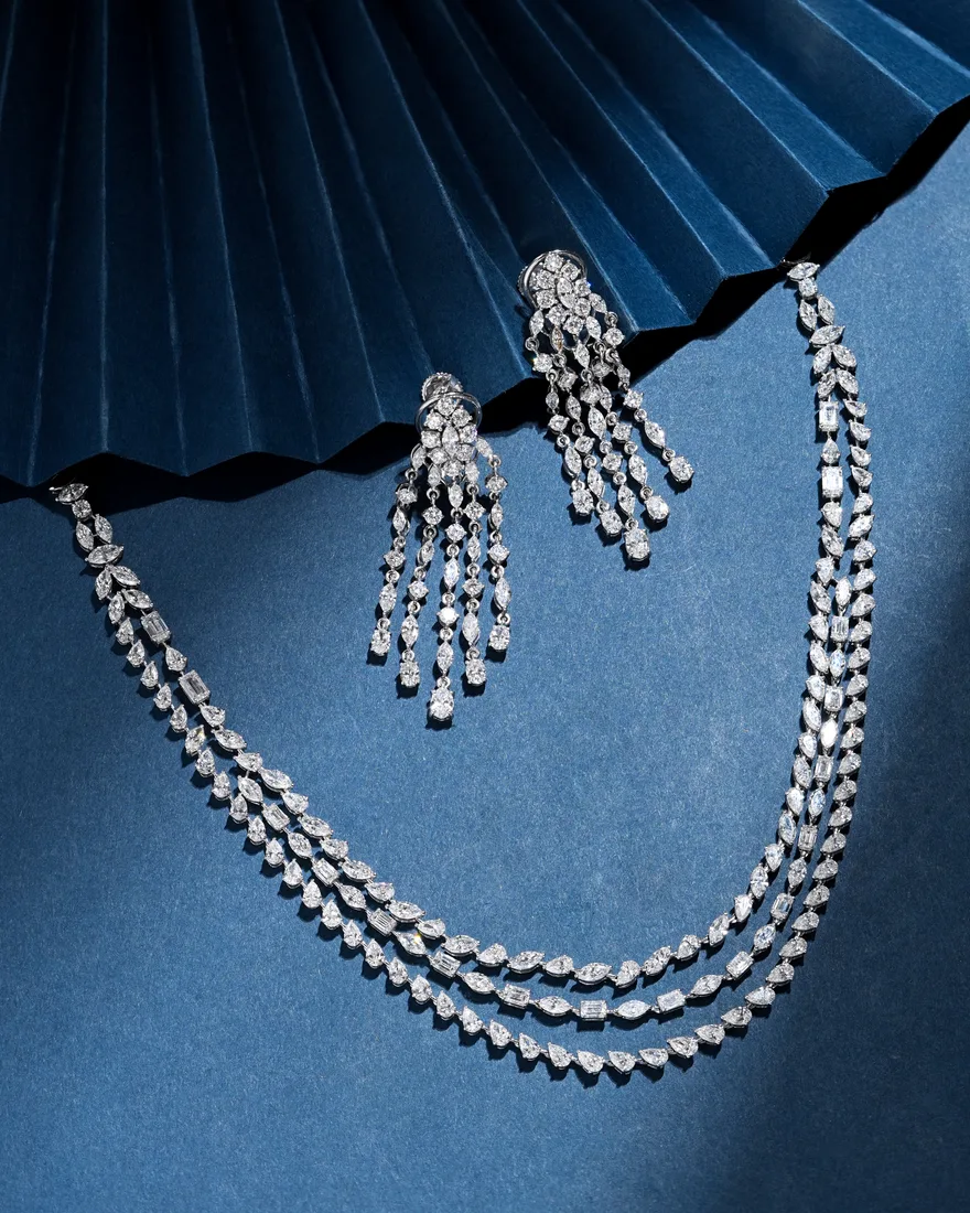 Mosaic Layered Necklace & Earrings