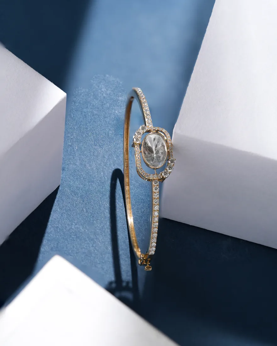 Polki Oval Bangle